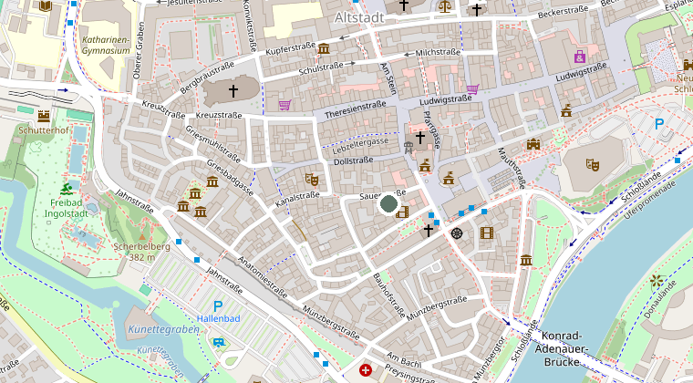 Karte: Praxis Laura Schönborn, Gartengasse 10, 85049 Ingolstadt